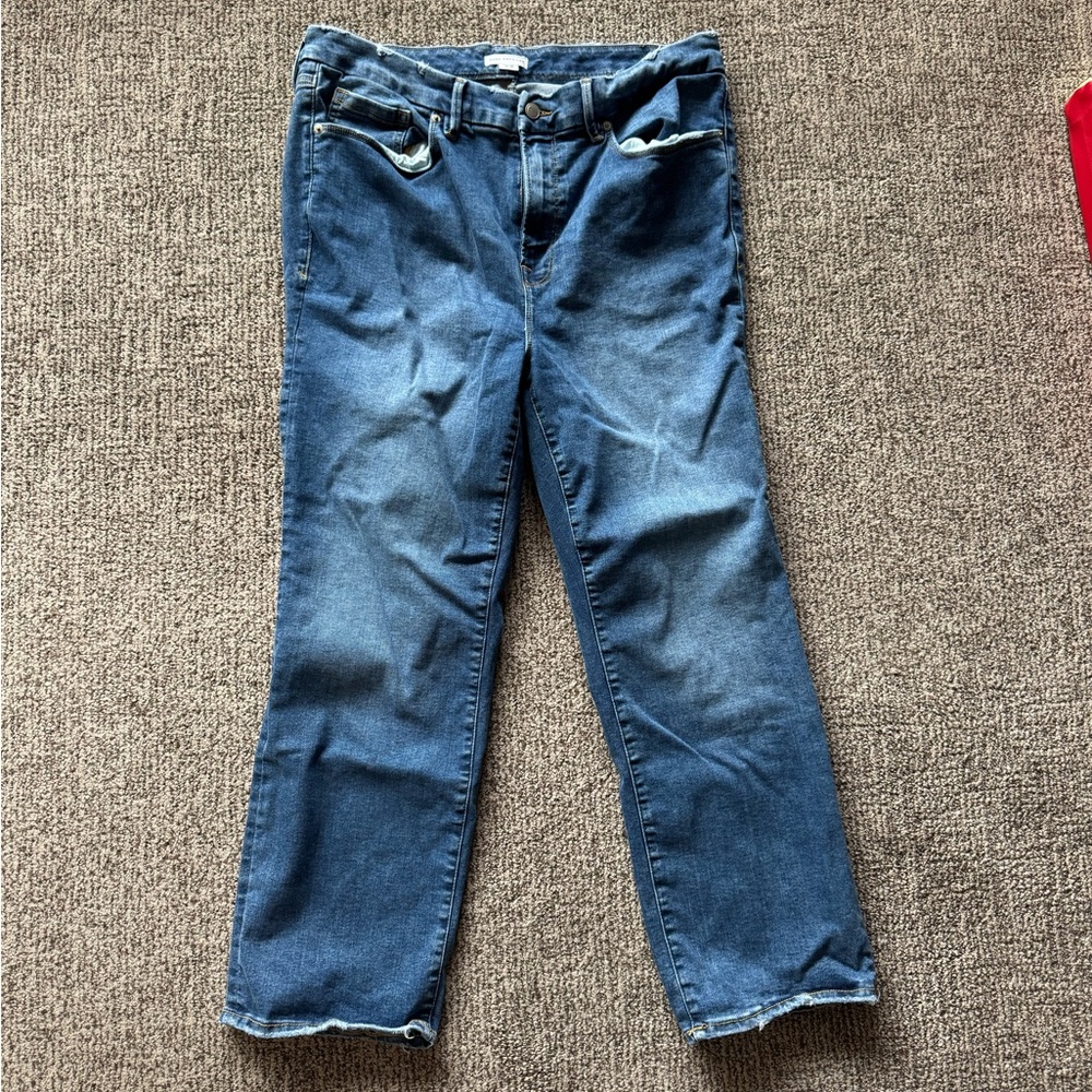 Good American Indigo Straight Leg Jeans